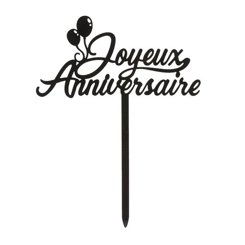 CAKE TOPPER PRETO DEKORA - “JOYEUX ANNIVERSAIRE”