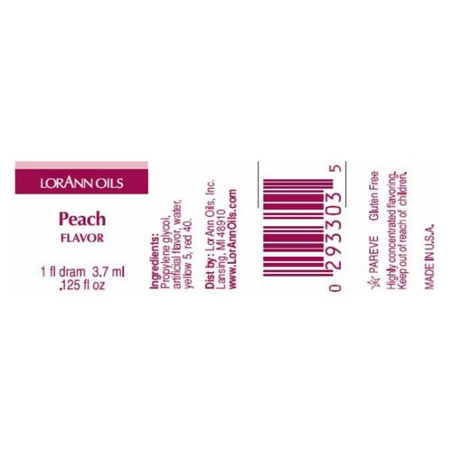 AROMA CONCENTRADO LORANN - PESSEGO / PEACH (3,7 ML)