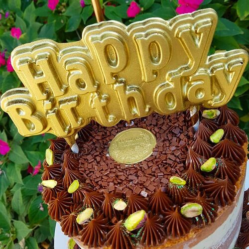 MOLDE PARA CHOCOLATE BWB - TOPPER PARA BOLO "HAPPY BIRTHDAY"