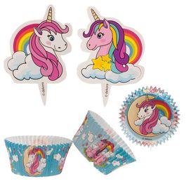 CPSULAS CUPCAKE COM TOPPERS UNICRNIO